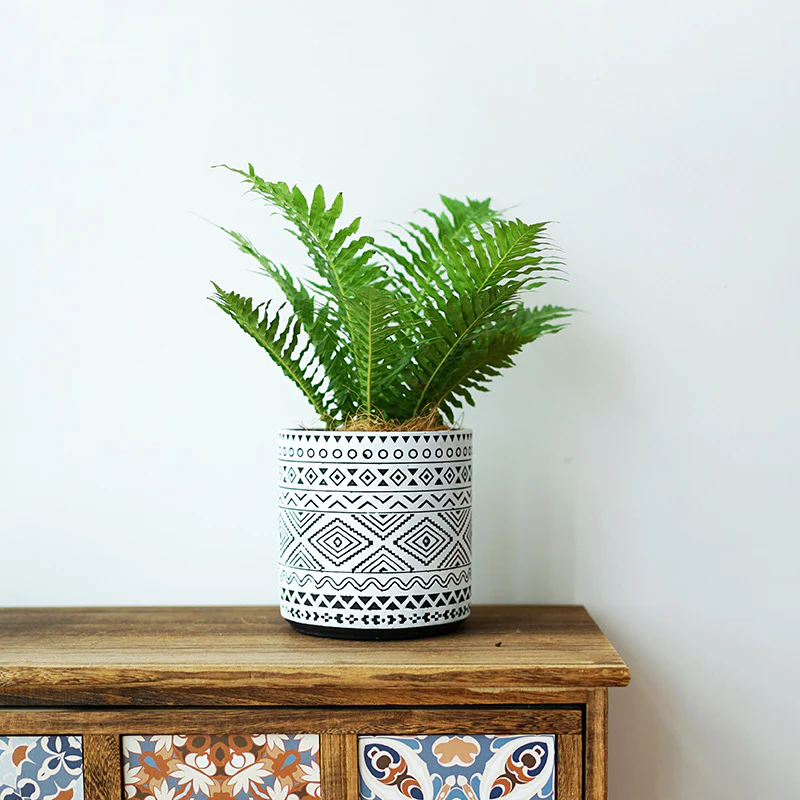 Aztec Cement Pot - Image 2