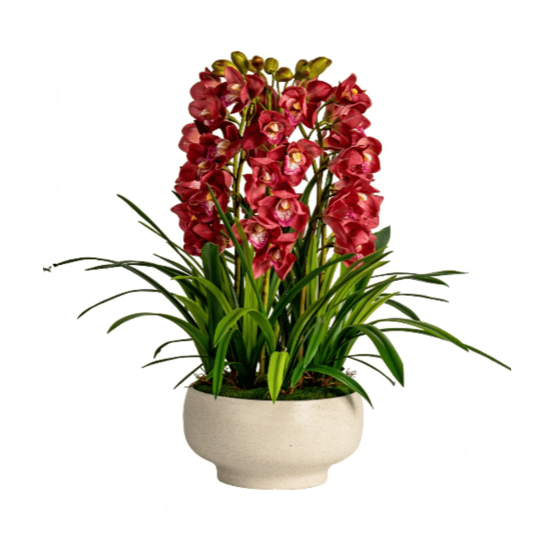 Cymbidium Flowers Arrangement (Life-like Artificial) - Image 9