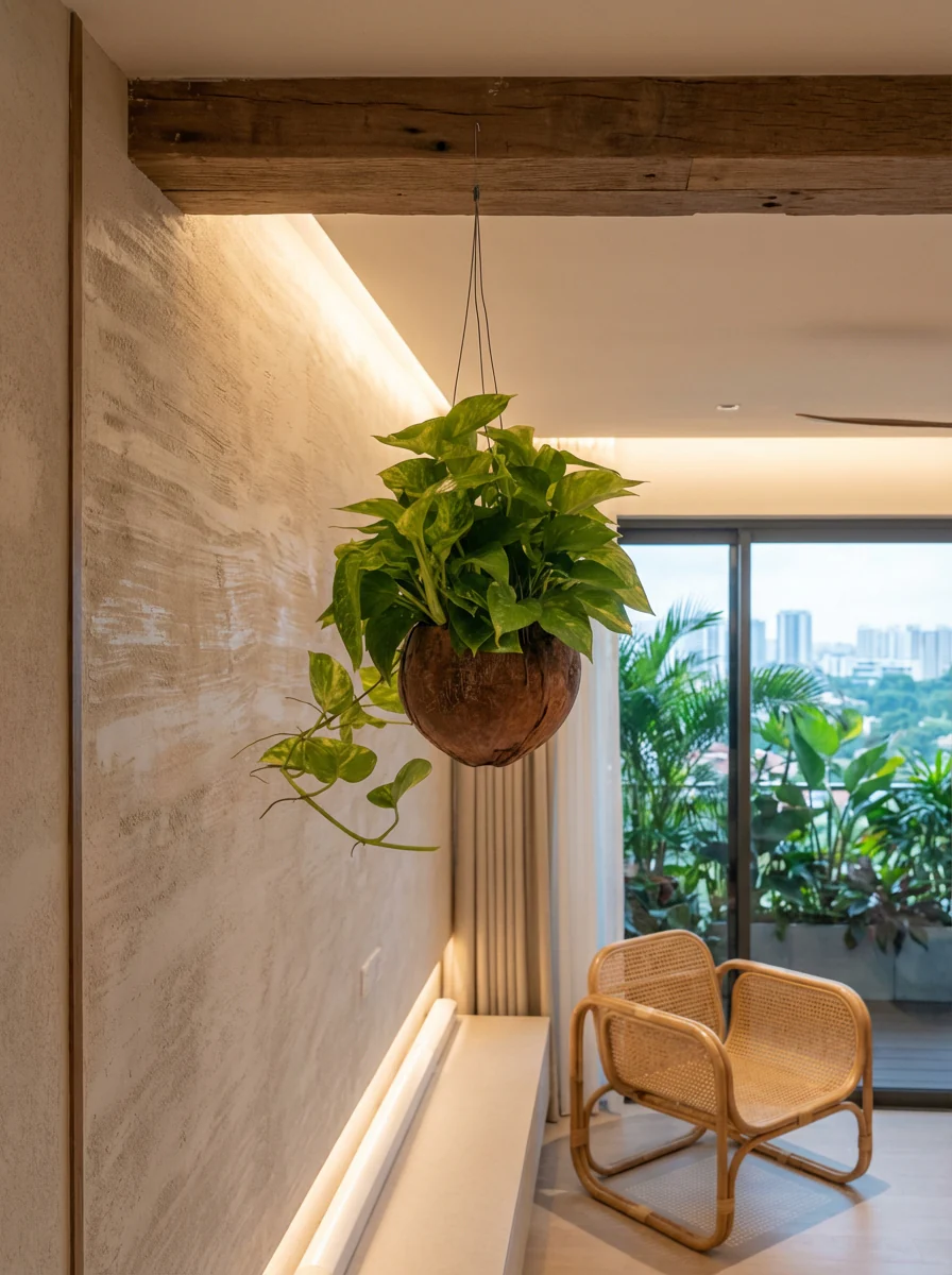 Epipremnum Aureum - Golden Pothos (Variegated) in Coco Husk - Image 2