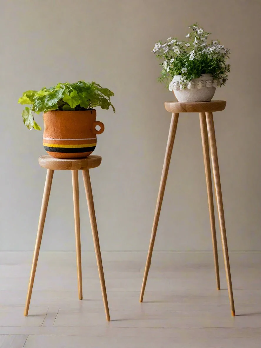 High Wooden Plant Stand - Image 9
